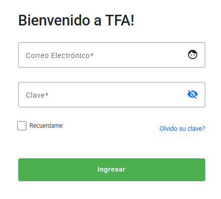 Pantalla de Inicio de Sesión